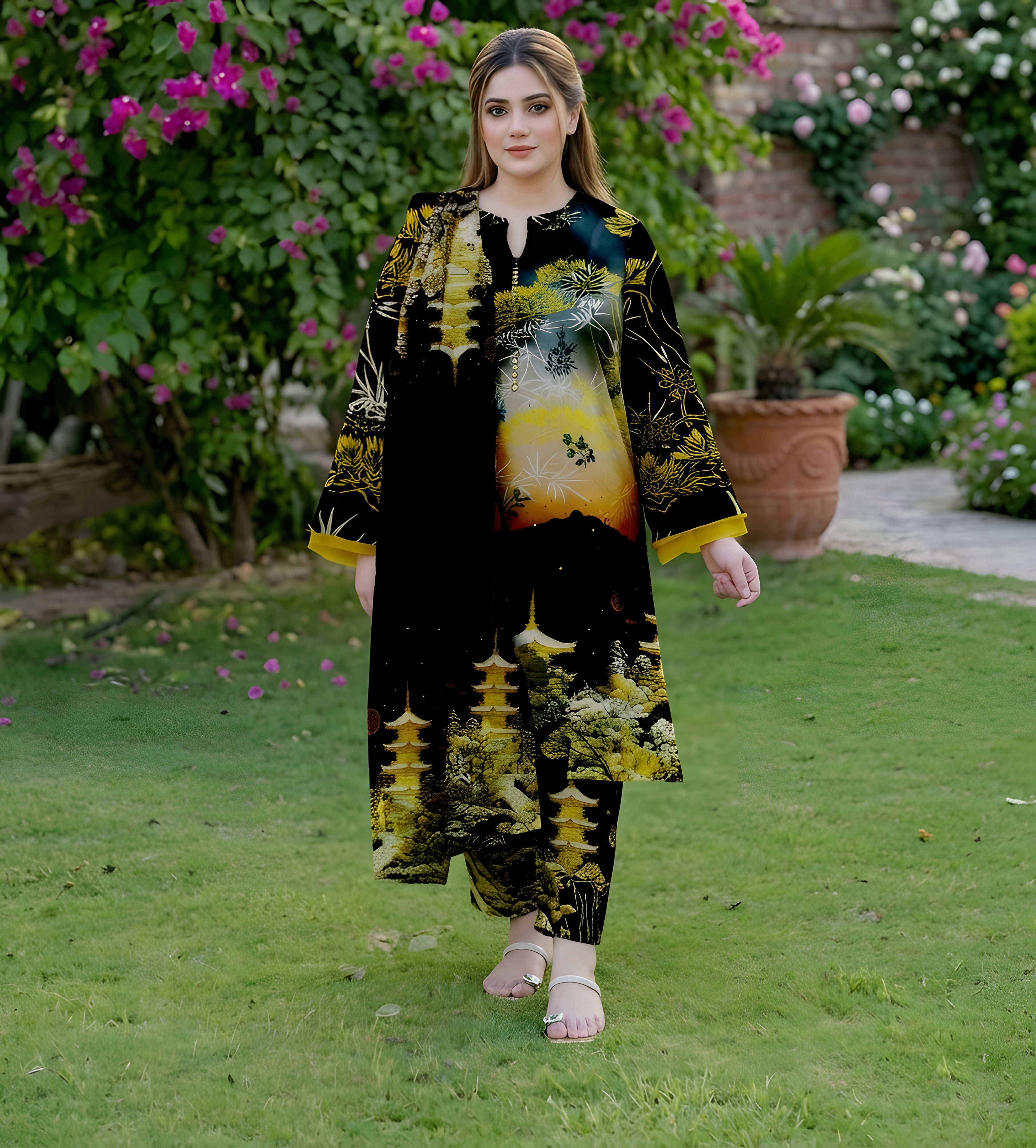 Twilight Garden Luxury Set - Dora Lawn (unstiched)
